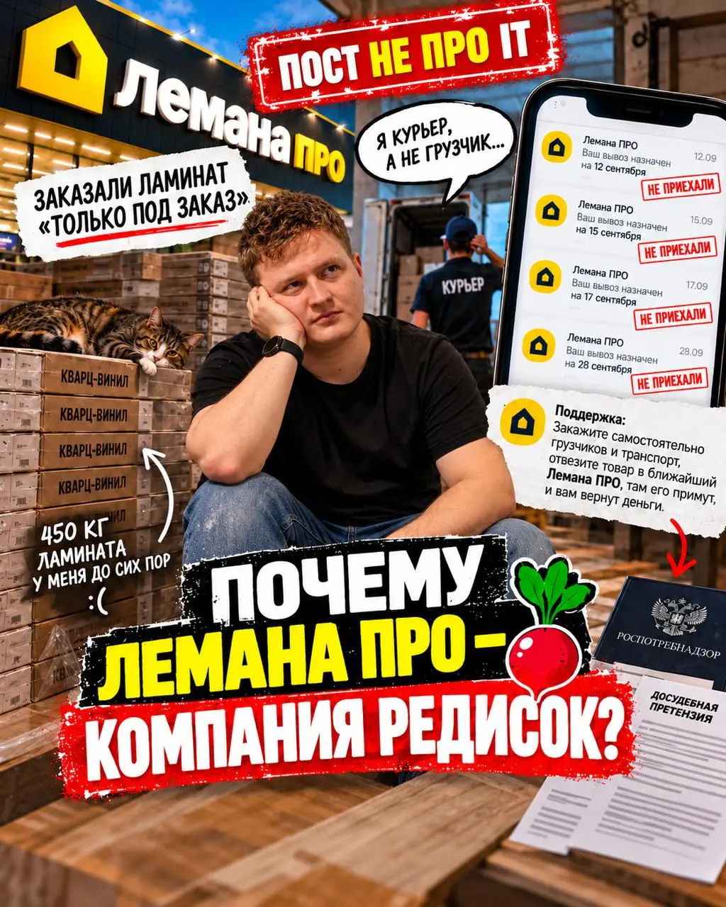 #жизньвнеIT
Ребят, всех приветствую. Давно ничего не писал, но вот нашло озарение рассказать вам об одном неприятном случае и о том, почему Лемана ПРО — компания редисок | Сетка — социальная сеть от hh.ru