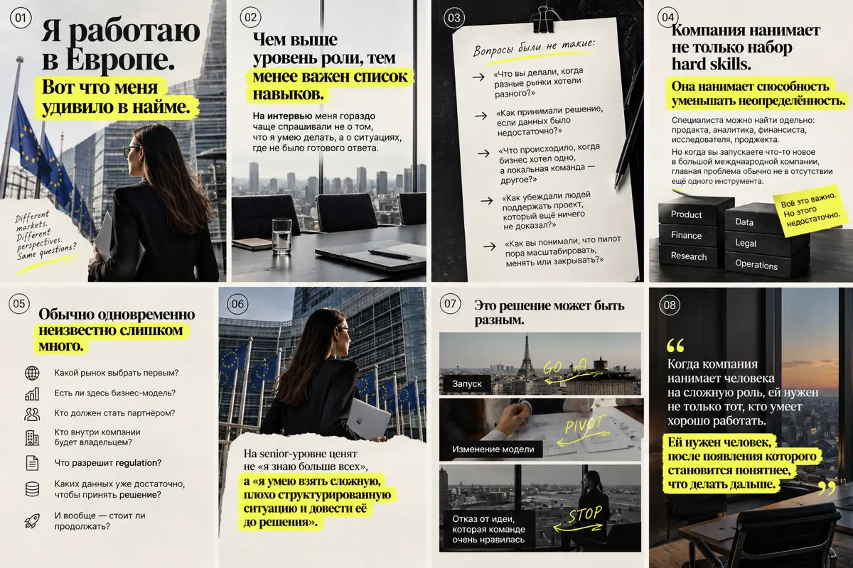 Я работаю в Европе. Вот что меня удивило в найме | Сетка — социальная сеть от hh.ru