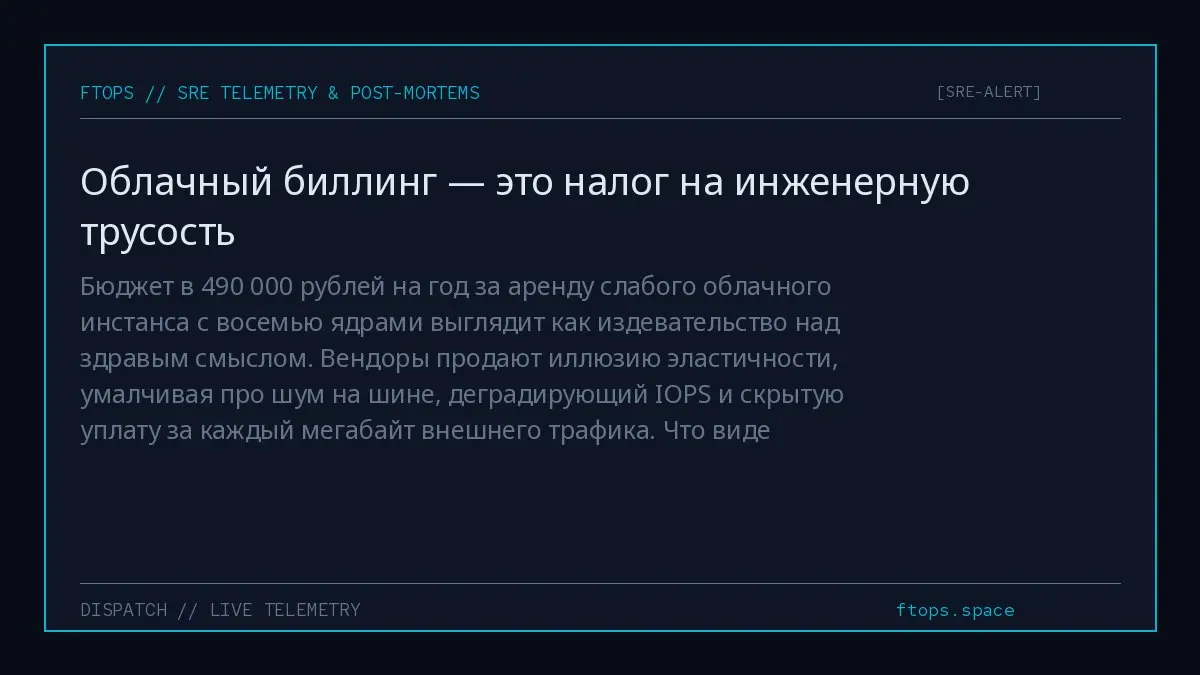 Бюджет в 490 000 рублей на год за аренду слабого облачного инстанса с восемью ядрами выглядит как издевательство над здравым смыслом | Сетка — социальная сеть от hh.ru