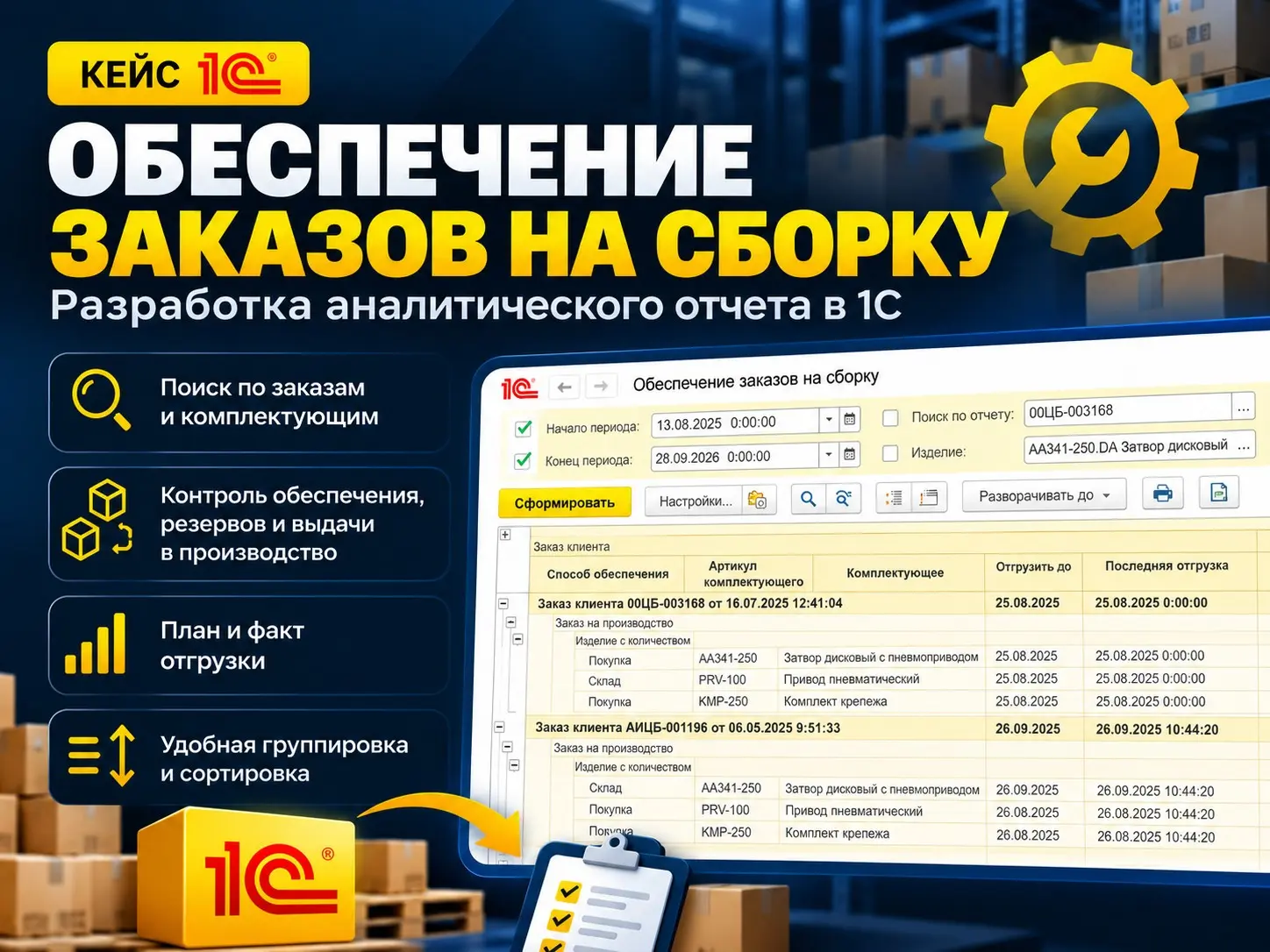 Аналитический отчет "Обеспечение заказов на сборку" | Сетка — социальная сеть от hh.ru