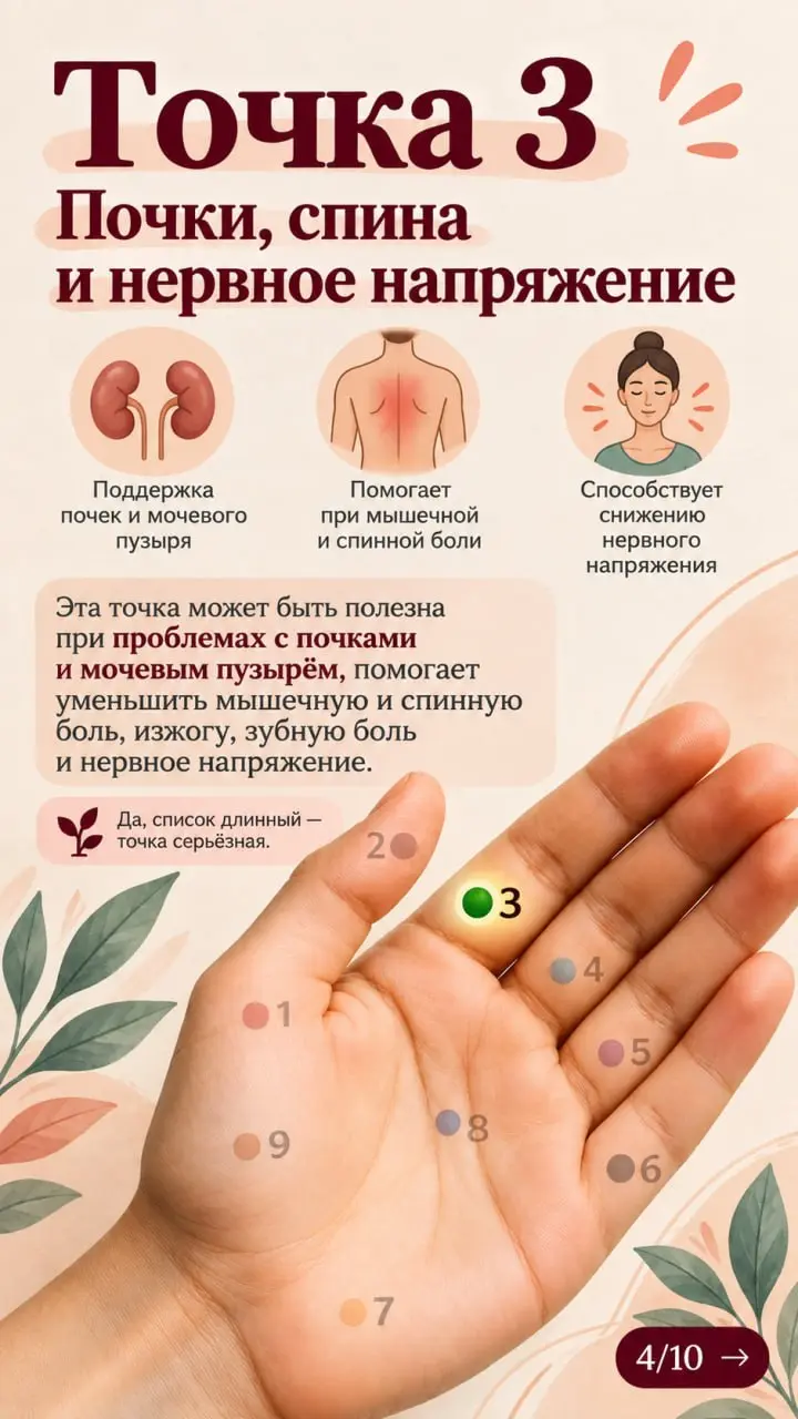 👋 А вы давно рассматривали свою ладонь?
Не мельком — внимательно.
На ней можно найти девять точек, которые используют в практиках самомассажа | Сетка — социальная сеть от hh.ru