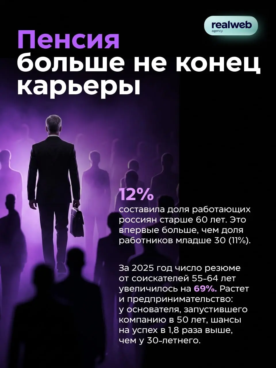 ⚡️ Серебряное поколение формирует больше четверти мировых потребительских расходов, а бренды тратят на него 5-10% маркетинговых бюджетов | Сетка — социальная сеть от hh.ru