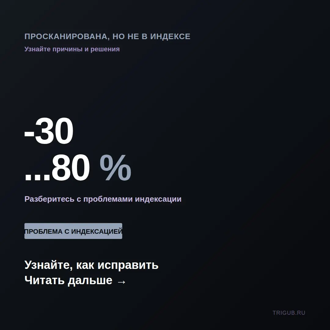 Просканирована, но не в индексе: причины и поиск решения | Сетка — социальная сеть от hh.ru