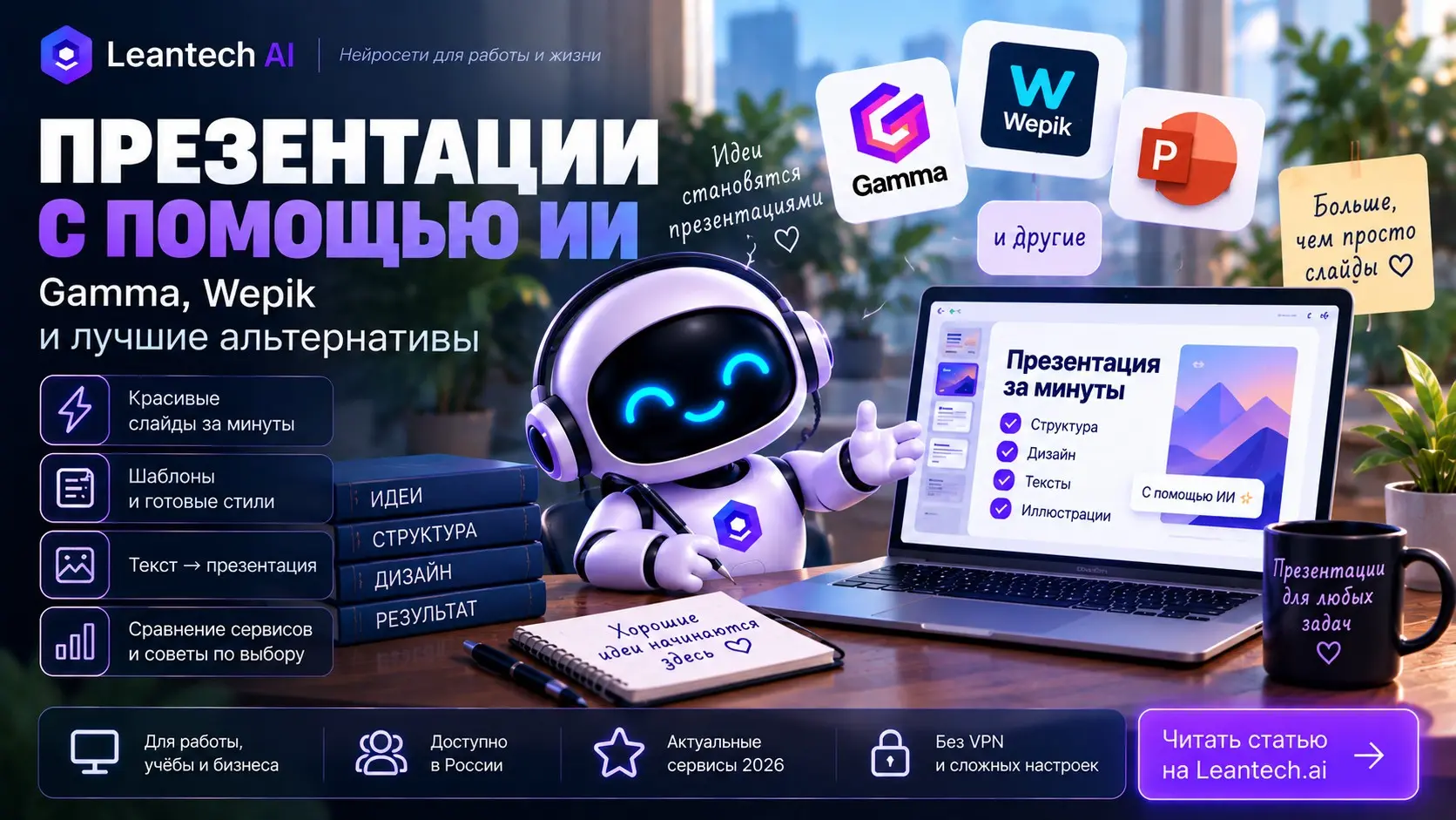 Нейросеть для презентаций: замена Gamma и Wepik в РФ | Сетка — социальная сеть от hh.ru