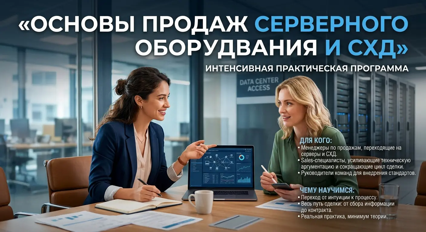 Курс «Основы продаж серверного оборудования и СХД» | Сетка — социальная сеть от hh.ru