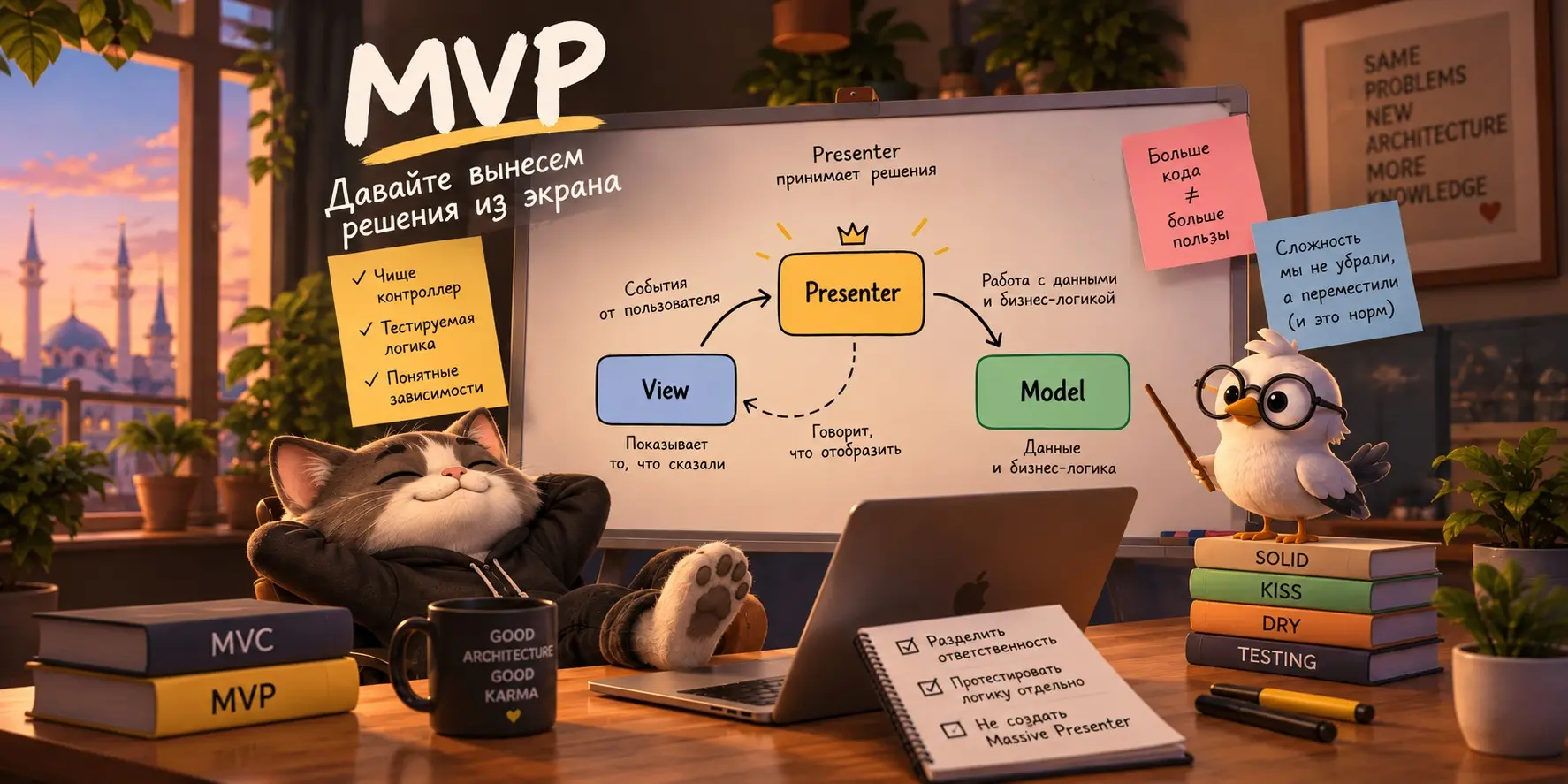 Архитектура №2. MVP — попробуем разгрузить контроллер | Сетка — социальная сеть от hh.ru