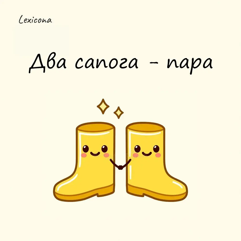 Два сапога - пара
Это выражение используется для описания людей, имеющих схожие недостатки | Сетка — социальная сеть от hh.ru