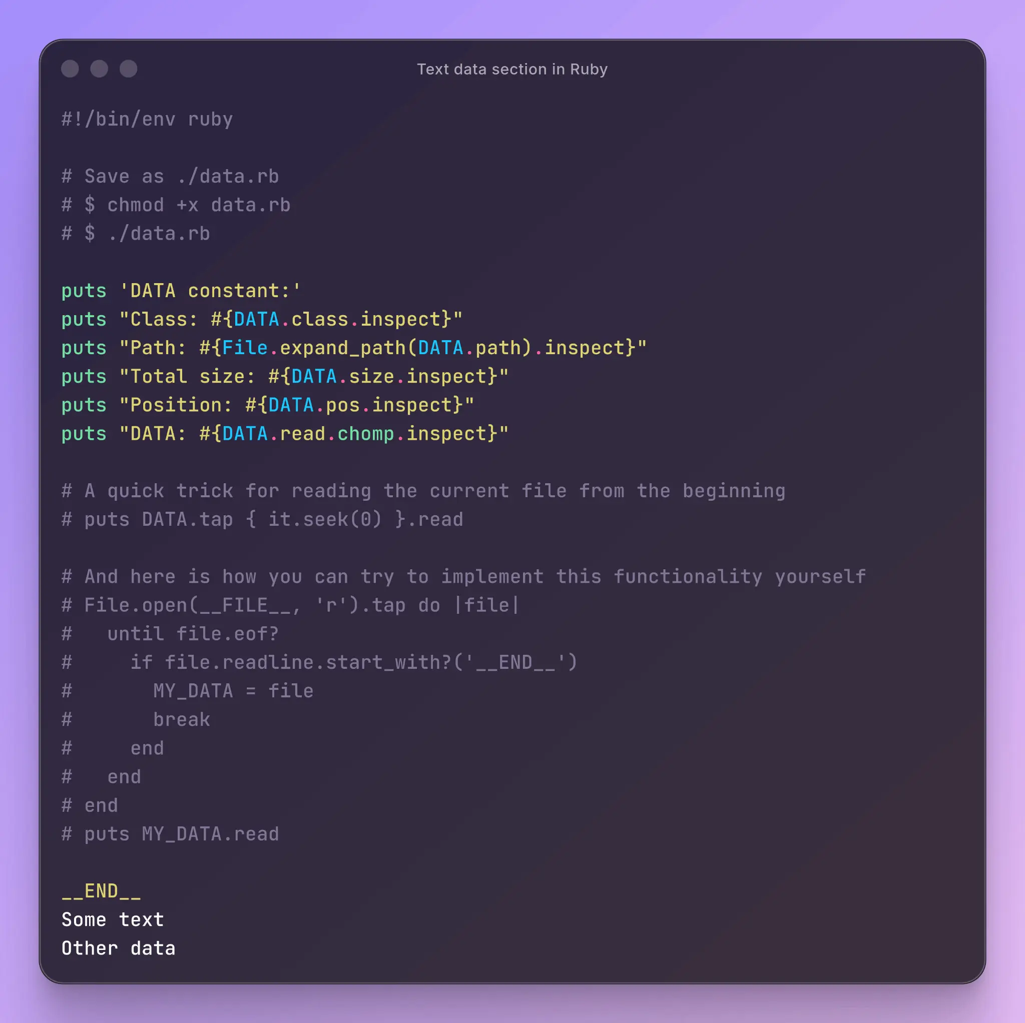 Секция текстовых данных в коде Ruby | Сетка — социальная сеть от hh.ru