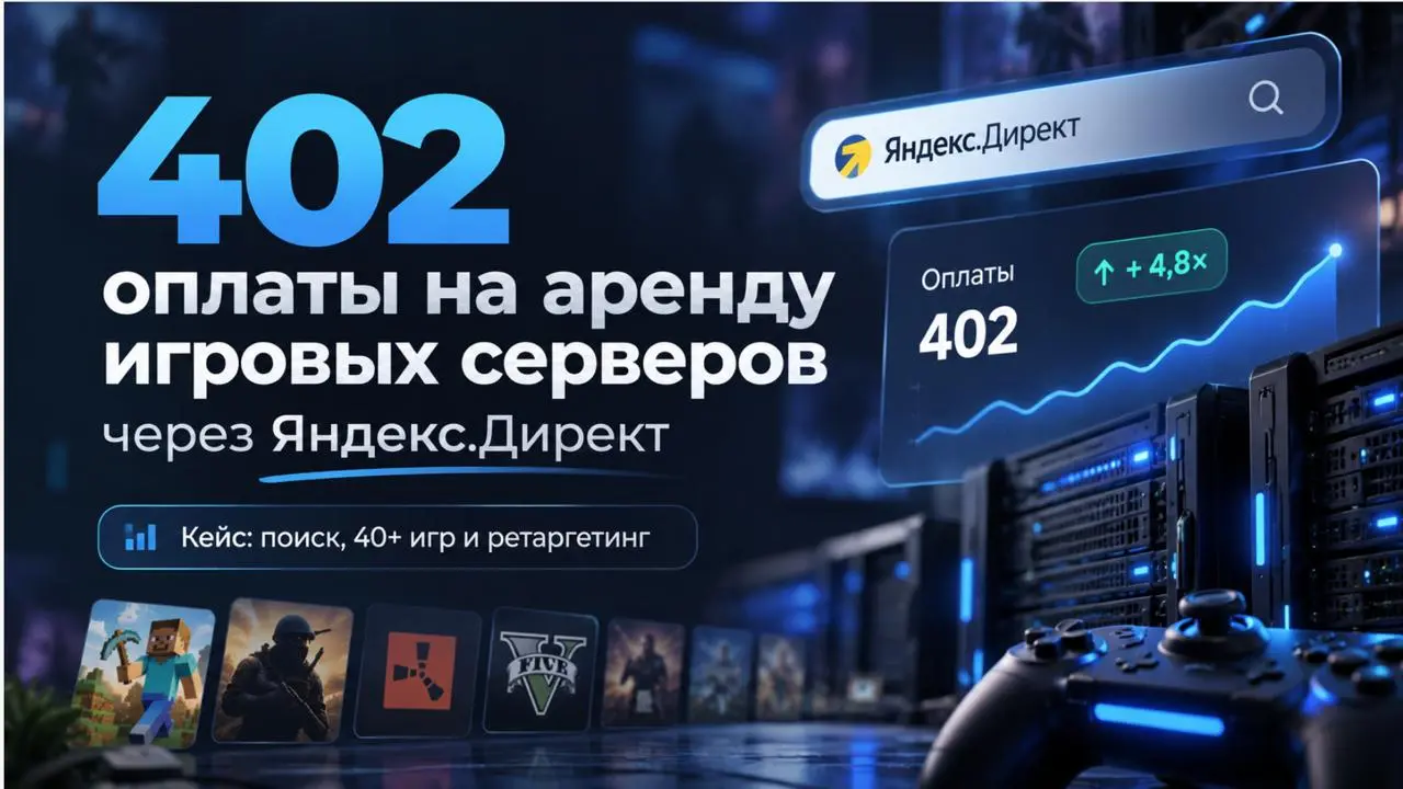 402 оплаты через Яндекс.Директ в нише аренды игровых серверов
С конца мая по сентябрь тестировали Яндекс.Директ как новый канал трафика | Сетка — социальная сеть от hh.ru