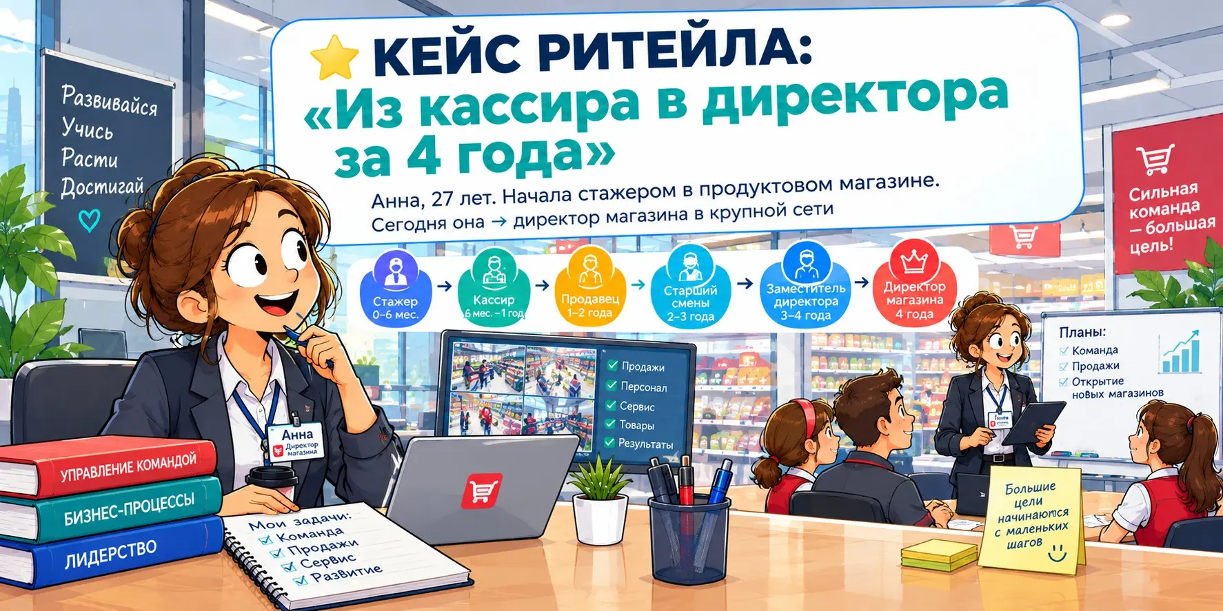 ⭐КЕЙС РИТЕЙЛА: «Из кассира в директора за 4 года» | Сетка — социальная сеть от hh.ru