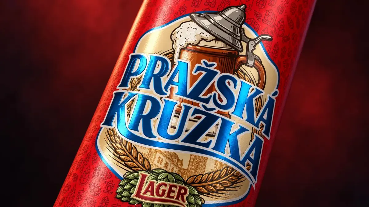 Pražská Kružka — дизайн этикетки лагера
Дизайн «Pražská Kružka» соединяет образ традиционного чешского пива с яркой, контрастной подачей | Сетка — социальная сеть от hh.ru