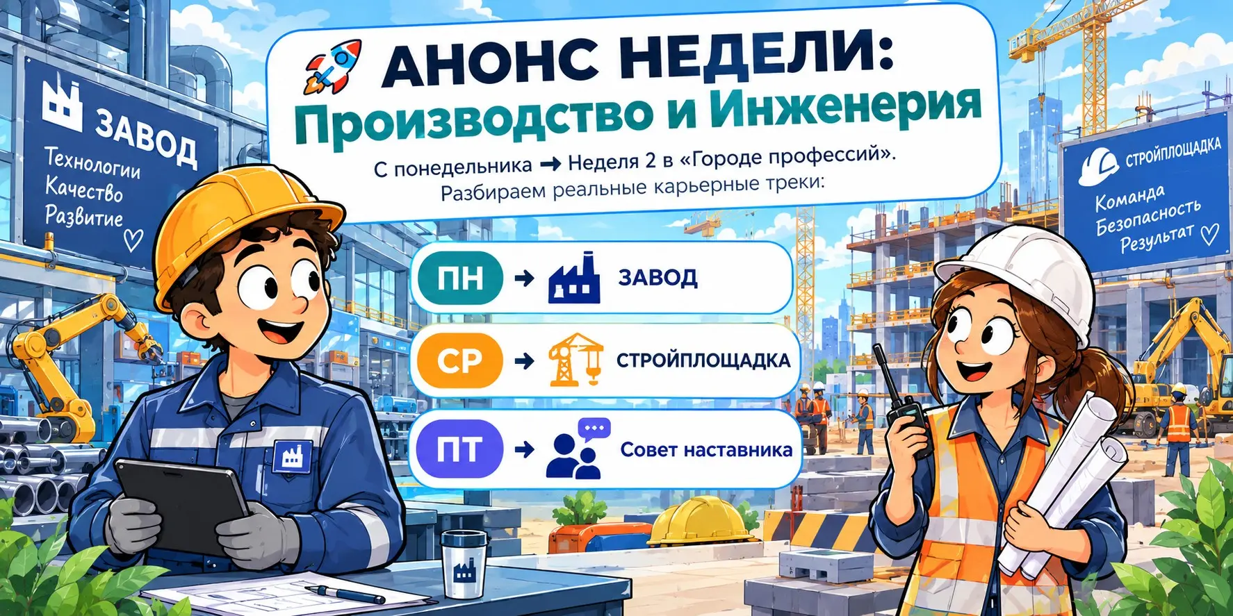 🚀 АНОНС НЕДЕЛИ: Производство и Инженерия | Сетка — социальная сеть от hh.ru