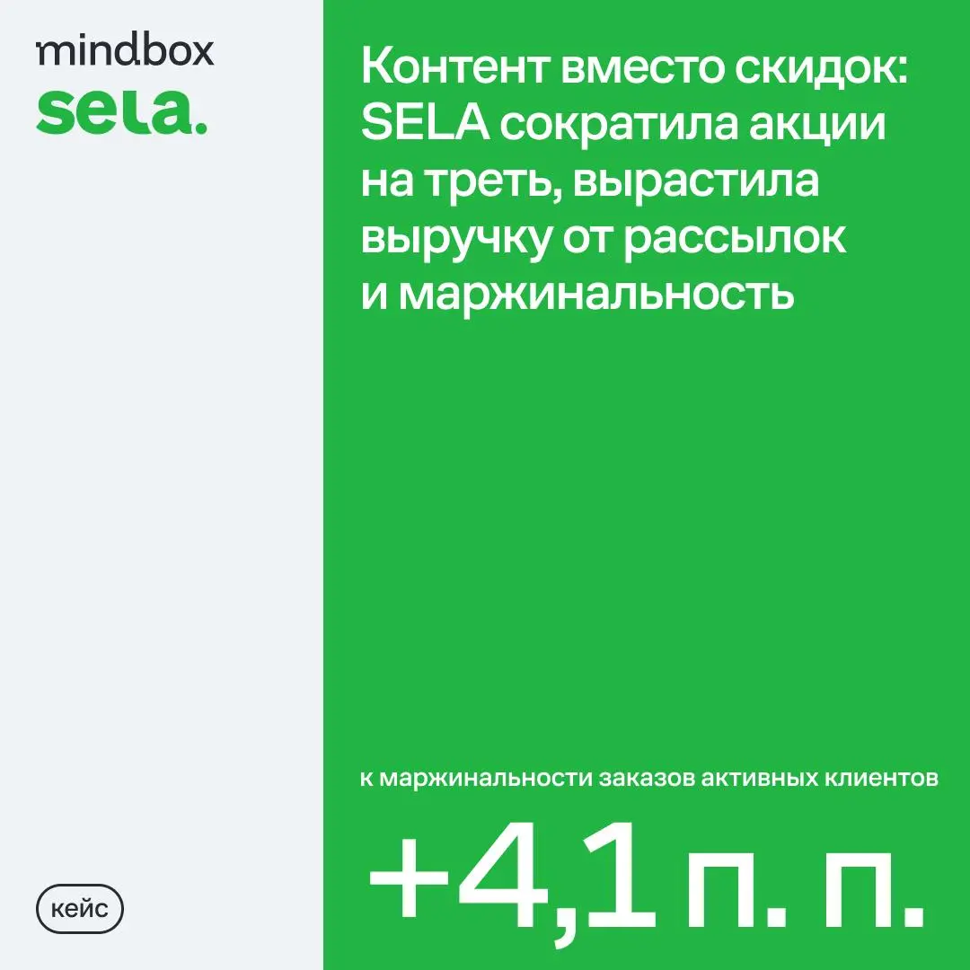 Может ли контент мотивировать к заказу так же, как скидки? В SELA решили это проверить. Вместо 2–3 акций за две недели оставили 1–2 | Сетка — социальная сеть от hh.ru