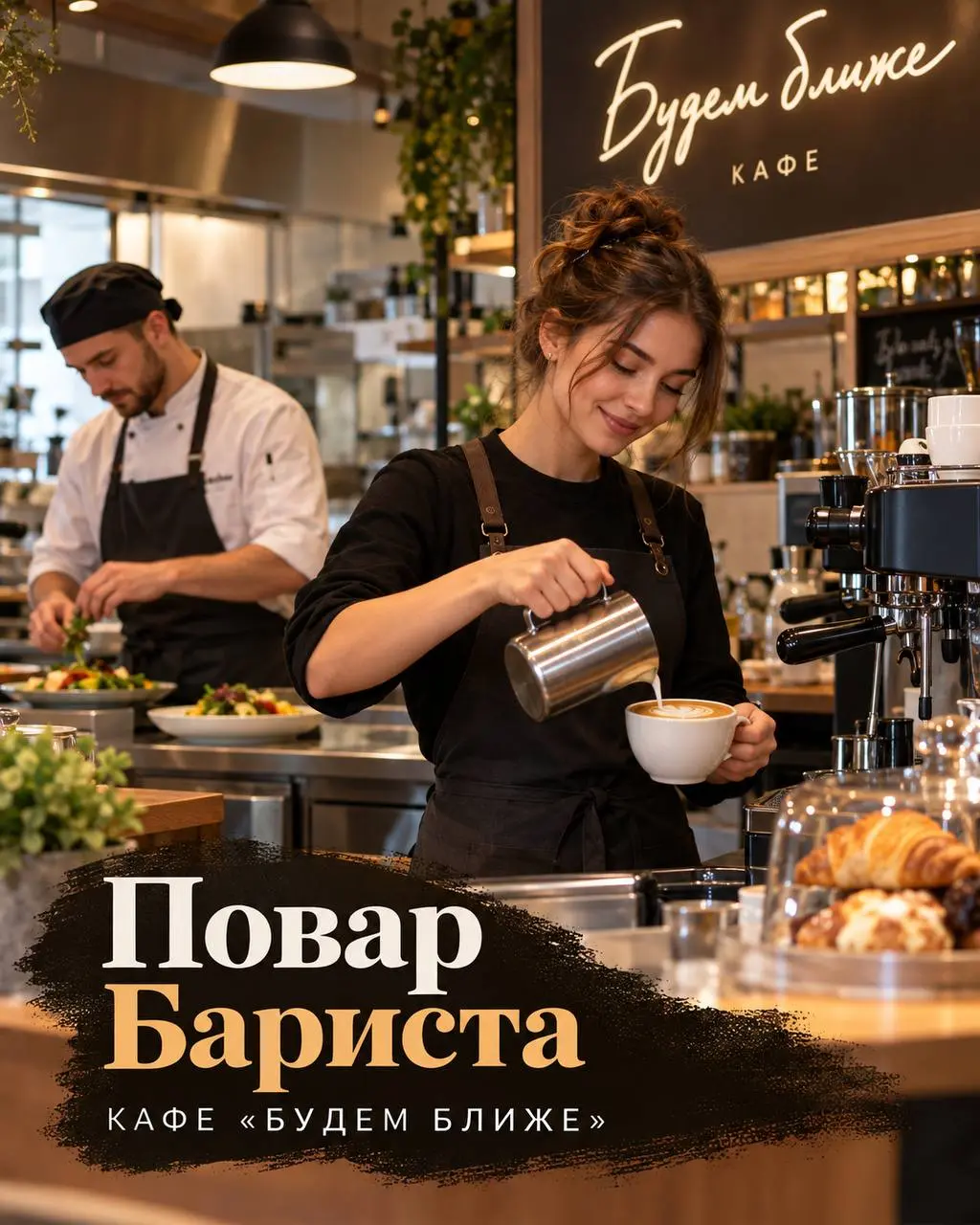 1️⃣ПОВАР - от 5500₽/смена
2️⃣БАРИСТА - от 450₽/ч + чаевые
кафе «Будем ближе»
• Москва, м. Хорошевская, Полежаевская, ул. Зорге, д | Сетка — социальная сеть от hh.ru
