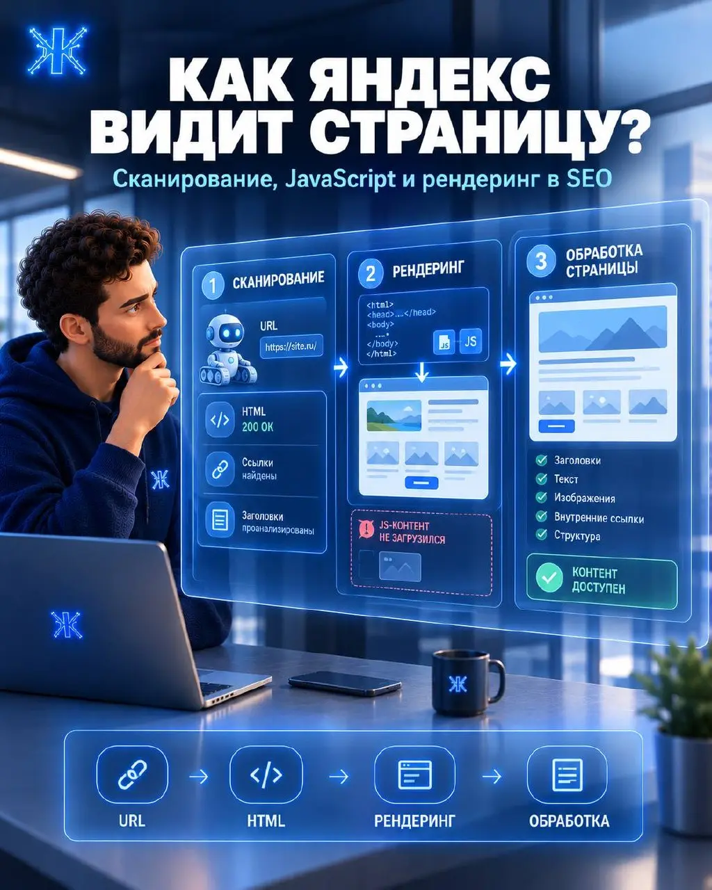 ⚡️⚡️⚡️Яндекс может найти страницу, но это ещё не значит, что он увидел её так же, как пользователь.
В SEO важно понимать разницу между сканированием, обработкой HTML и рендерингом JavaScript | Сетка — социальная сеть от hh.ru