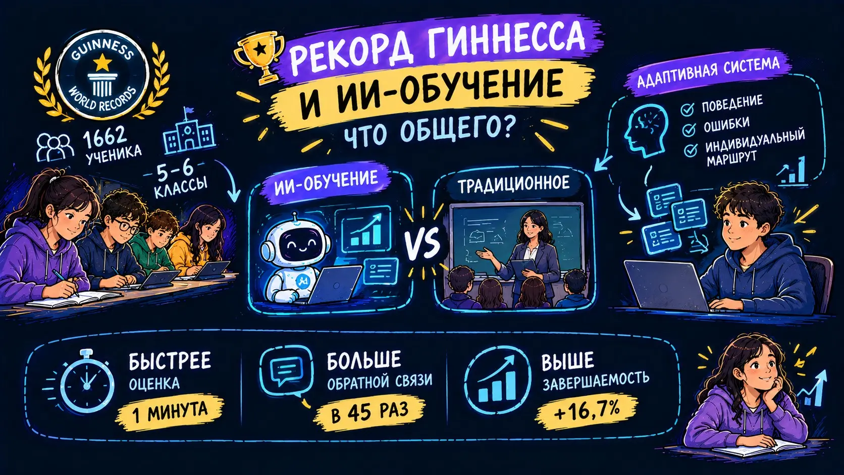 1662 студента, рекорд Гиннесса и обучение: кейс Squirrel AI | Сетка — социальная сеть от hh.ru