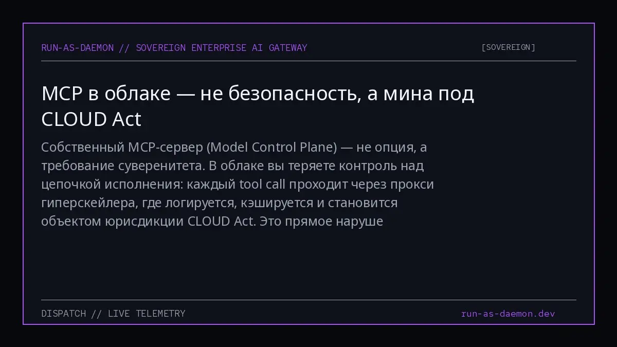 Собственный MCP-сервер (Model Control Plane) — не опция, а требование суверенитета | Сетка — социальная сеть от hh.ru