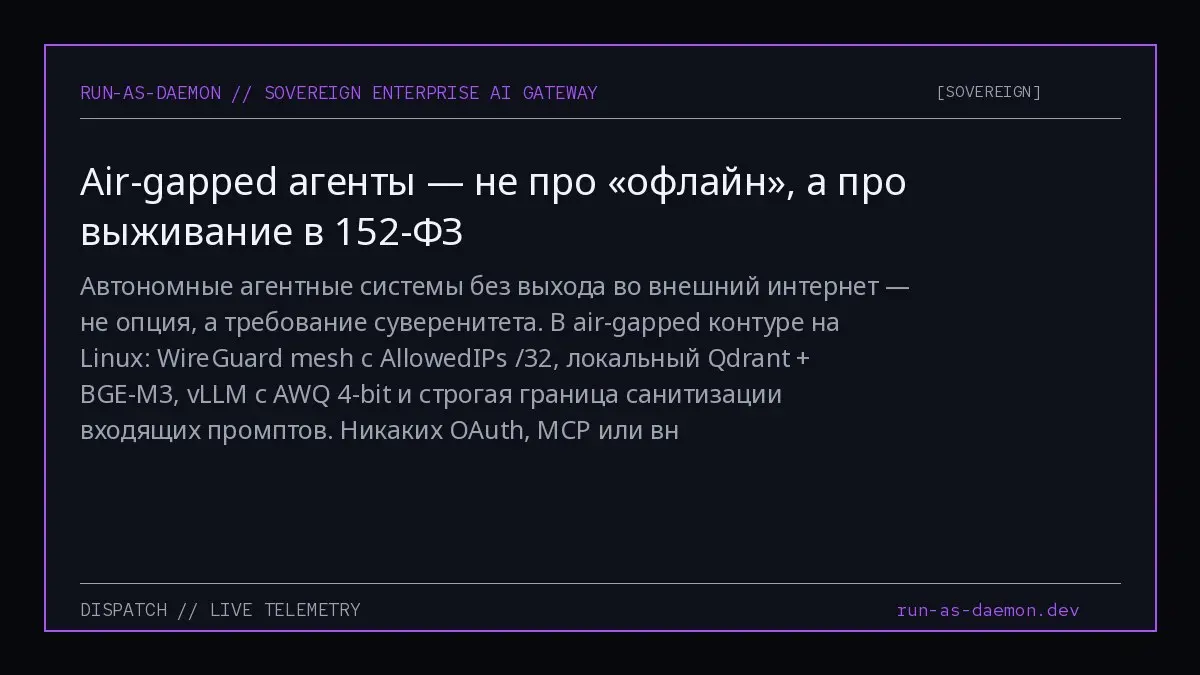 Автономные агентные системы без выхода во внешний интернет — не опция, а требование суверенитета | Сетка — социальная сеть от hh.ru