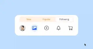 Jello Tab Bar - панель вкладок с приятной анимацией "желе".
https://codepen.io/flavioamaral/pen/xxgYGrR | Сетка — социальная сеть от hh.ru