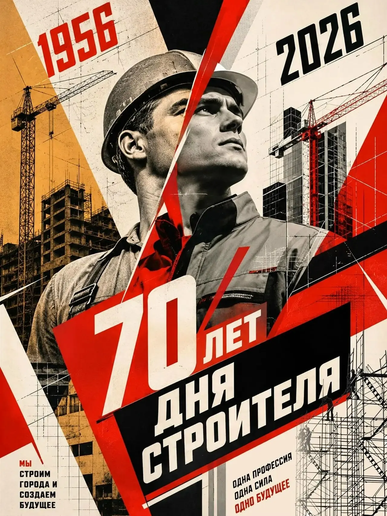 Продолжаем знакомство с работами студентов МАРХИ посвященных 70-летию Дня строителя
Плакат — это идеальное поле для творческого эксперимента. Лаконичный, выразительный и бьющий точно в цель | Сетка — социальная сеть от hh.ru