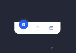 Fancy tab bar active animation - очередная панель вкладок с интересной анимацией при нажатии на иконку.
https://codepen.io/aaroniker/pen/bGbBQaR | Сетка — социальная сеть от hh.ru