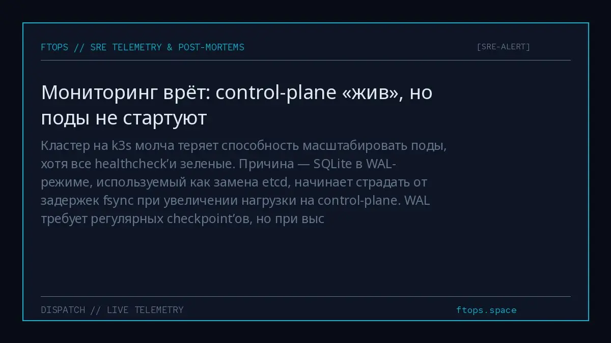 Кластер на k3s молча теряет способность масштабировать поды, хотя все healthcheck’и зеленые | Сетка — социальная сеть от hh.ru