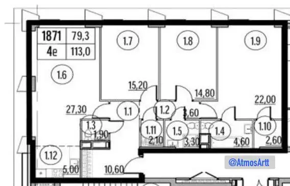 Этап 1 дизайн проекта
В нашем проекте квартиры 110 м2 в жк Will Towers мы полностью изменили планировочное решение.
Изначально планировка от застройщика была неудобной | Сетка — социальная сеть от hh.ru