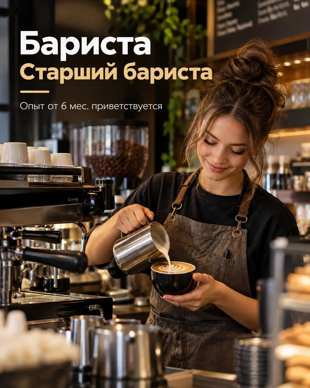 1️⃣БАРИСТА - от 320₽/ч
2️⃣СТАРШИЙ БАРИСТА - от 400₽/ч
Прямой работодатель
• Москва, САО, м | Сетка — социальная сеть от hh.ru