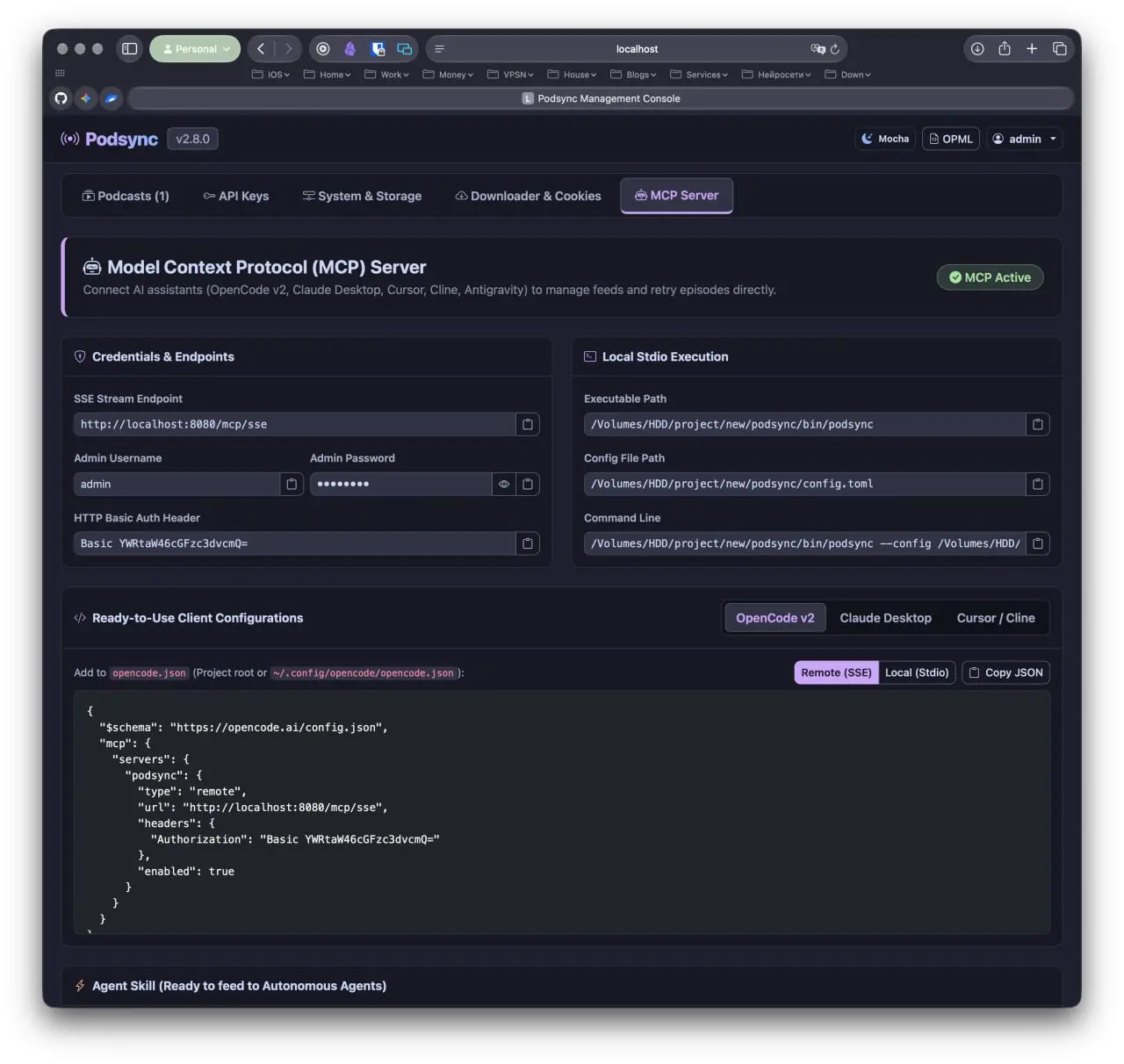Порешал не останавливаться и чучуть наростить форк podsync из того, что успел сделать перед сном:
1. Веб-панель управления (/admin):

Управление каналами: добавление, удаление, ручная синхронизация | Сетка — социальная сеть от hh.ru