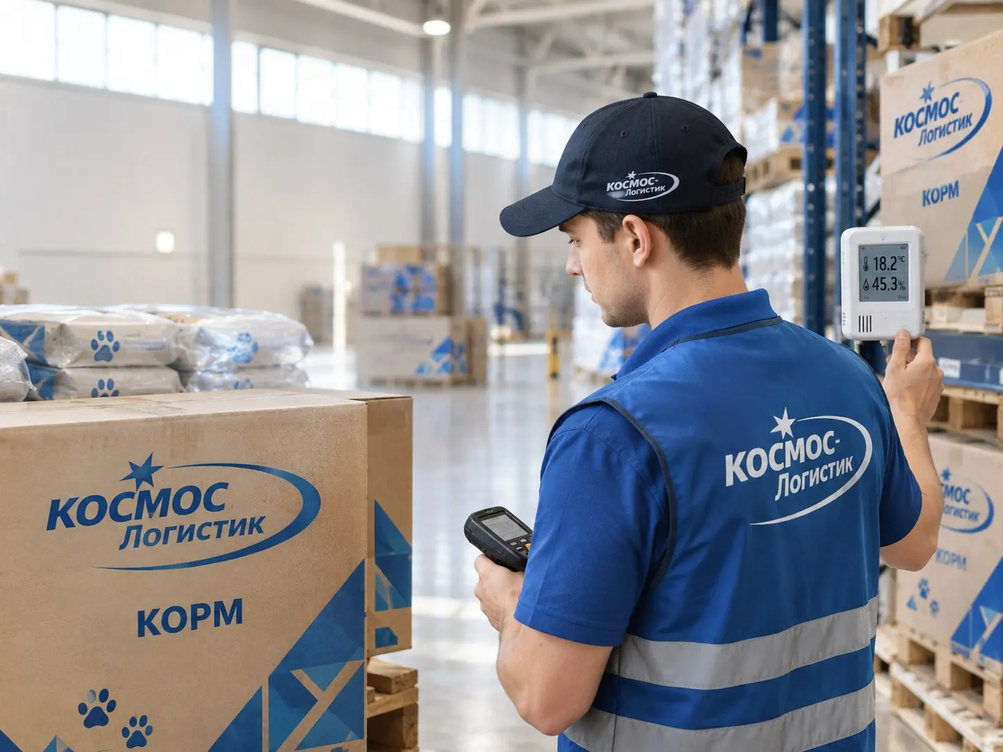 Как правильно хранить корма
При запасах на 3-6 месяцев держите влажность до 75%. В Космос Логистик мы советуем обматывать паллеты стрейч-пленкой (от 90 ₽), чтобы защитить мешки от сырости | Сетка — социальная сеть от hh.ru
