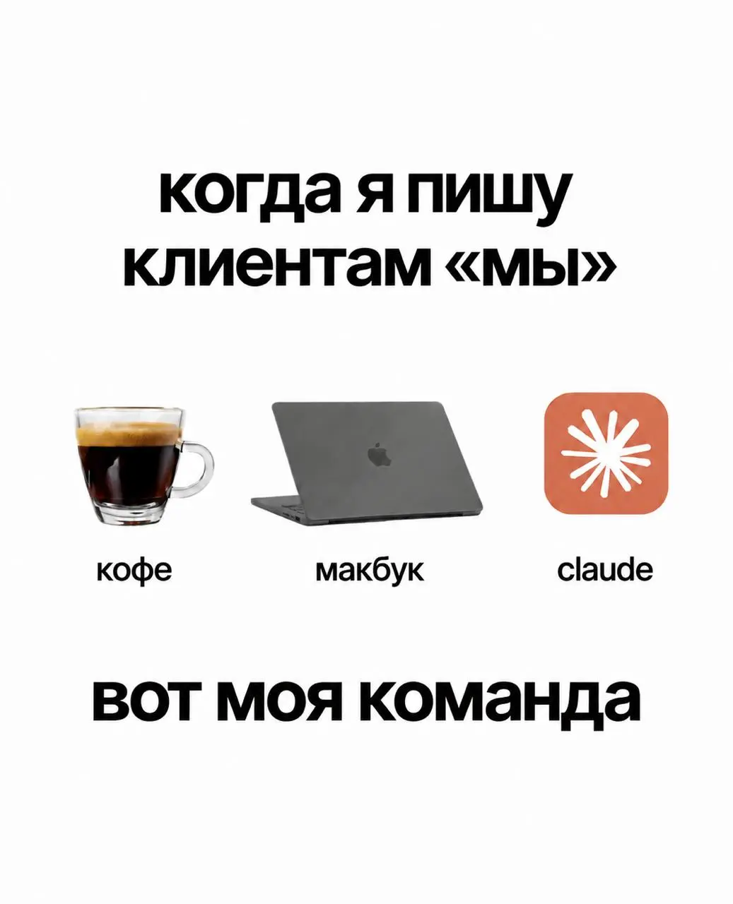 Оргструктура ИП Бескромный
Моя команда к понедельнику готова.
Один заряжен.
Второй заварен.
Третий со мной во всём согласен.
Осталось включиться самому. | Сетка — социальная сеть от hh.ru