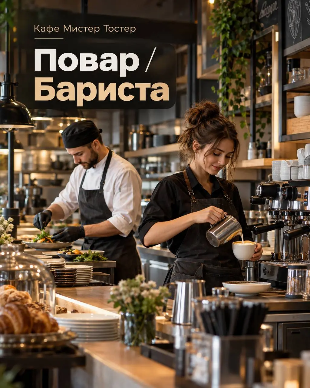 1️⃣ПОВАР - от 5000₽/смена
2️⃣БАРИСТА - от 4000₽/смена
кафе Мистер Тостер
• Москва, м | Сетка — социальная сеть от hh.ru