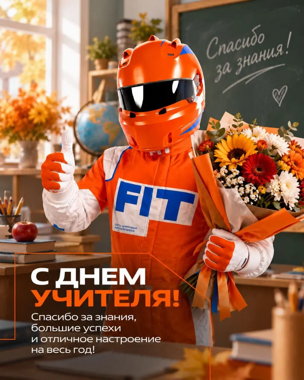 🎓 С Днём учителя!
Сегодня мы поздравляем всех, кто умеет не просто передавать знания, а вдохновлять, поддерживать и помогать становиться лучше.
В FIT SERVICE этот день особенно важен | Сетка — социальная сеть от hh.ru