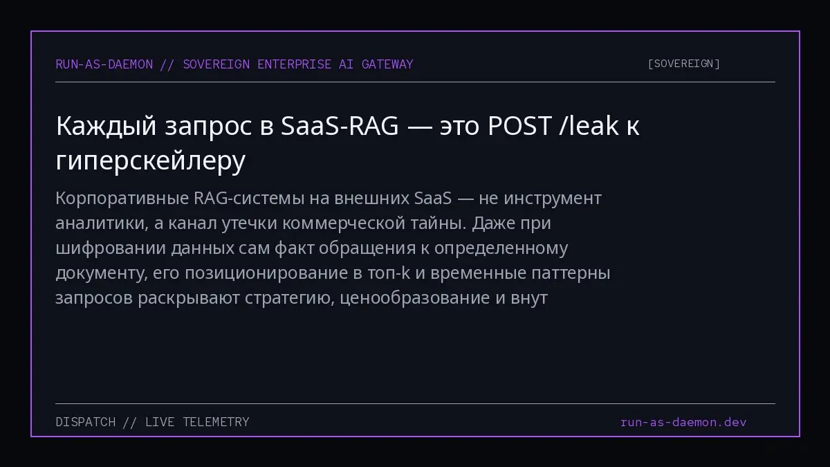 Корпоративные RAG-системы на внешних SaaS — не инструмент аналитики, а канал утечки коммерческой тайны | Сетка — социальная сеть от hh.ru