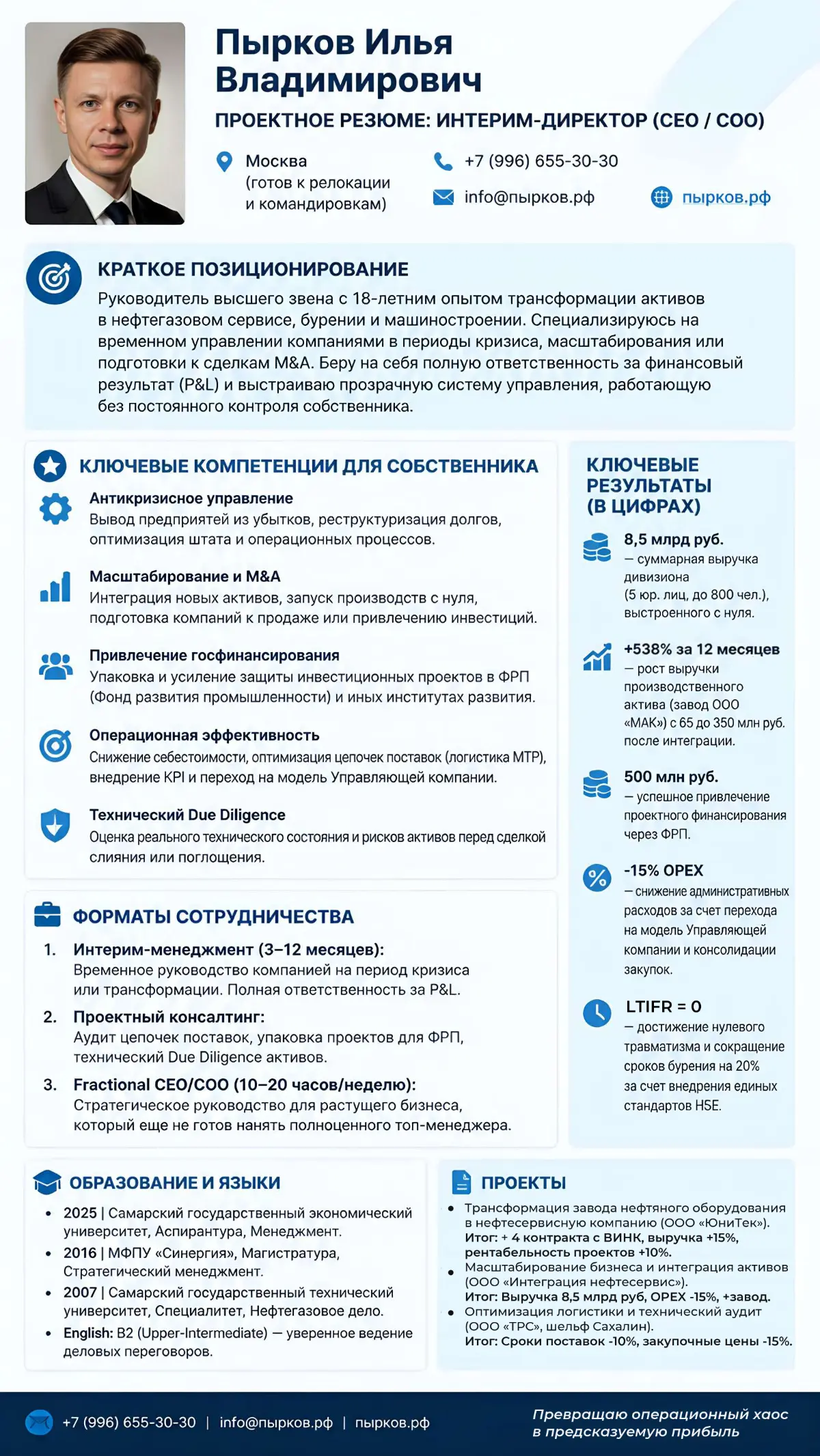 One-page CV | Сетка — социальная сеть от hh.ru