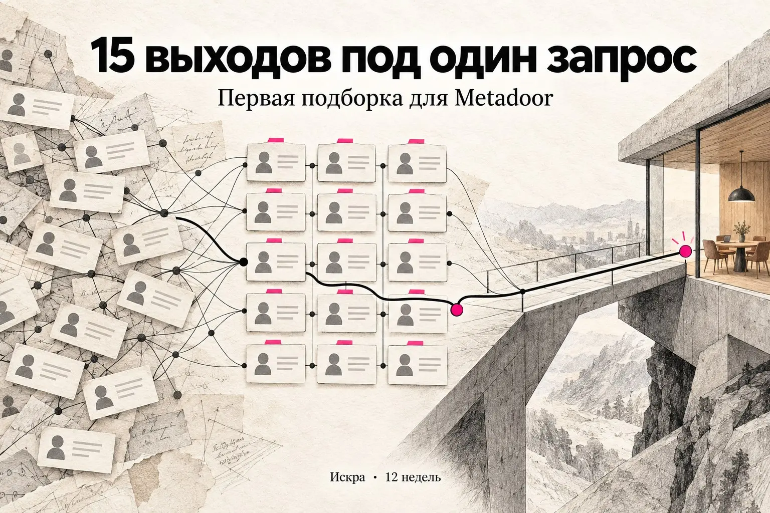 КАК Я СОБРАЛ ТОП-15 ДЛЯ САШИ ГУРИНА
Саша из Metadoor зашёл в нашу группу «Искра». Они делают платформу для финансового моделирования проектов. Сейчас один из запросов — выходы на агротех-стартапы | Сетка — социальная сеть от hh.ru