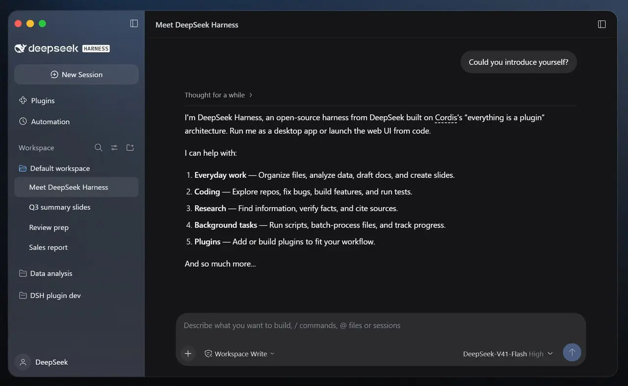 DeepSeek выпустила десктопного агента для Windows и macOS с открытым исходным кодом
⚡️Подобно Codex, агент работает с файлами, кодом и терминалом прямо на компьютере;
⚡️Вся система построена на плагин... | Сетка — социальная сеть от hh.ru