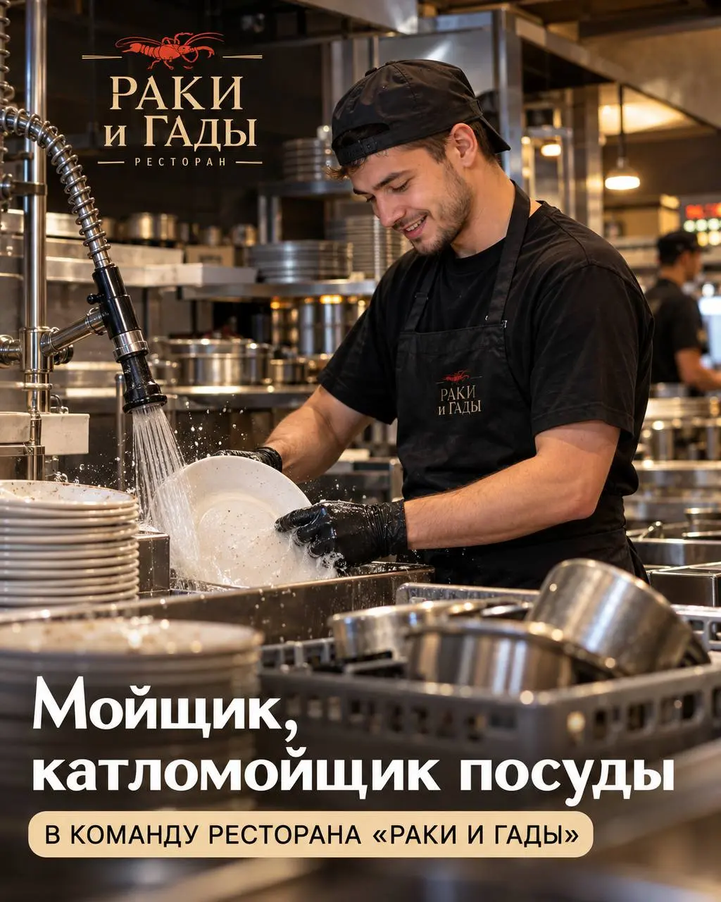 1️⃣МОЙЩИК,
2️⃣КАТЛОМОЙЩИК ПОСУДЫ
От 4 500₽/смена + чаевые
Раки и Гады
• Москва, м | Сетка — социальная сеть от hh.ru