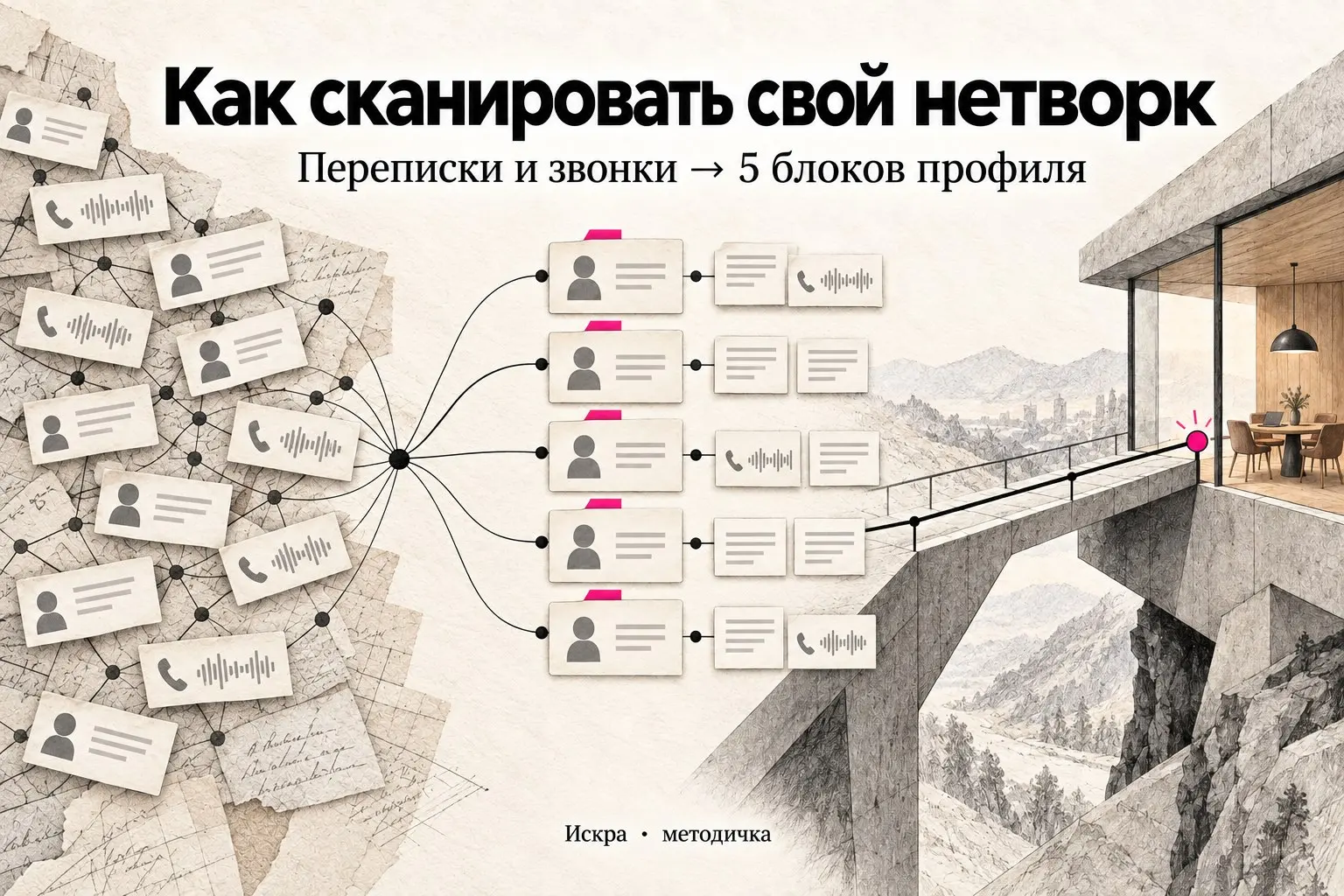 КАК МЫ СКАНИРУЕМ СВОЙ НЕТВОРК
Обычно человек помнит, кто ему нужен. Гораздо хуже помнит, кто у него уже есть | Сетка — социальная сеть от hh.ru