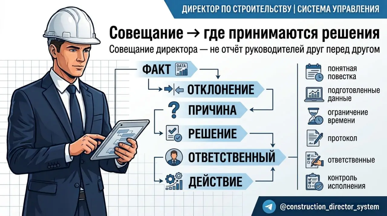 2️⃣ Совещание → где принимаются решения
Совещание директора — не отчёт руководителей друг перед другом | Сетка — социальная сеть от hh.ru