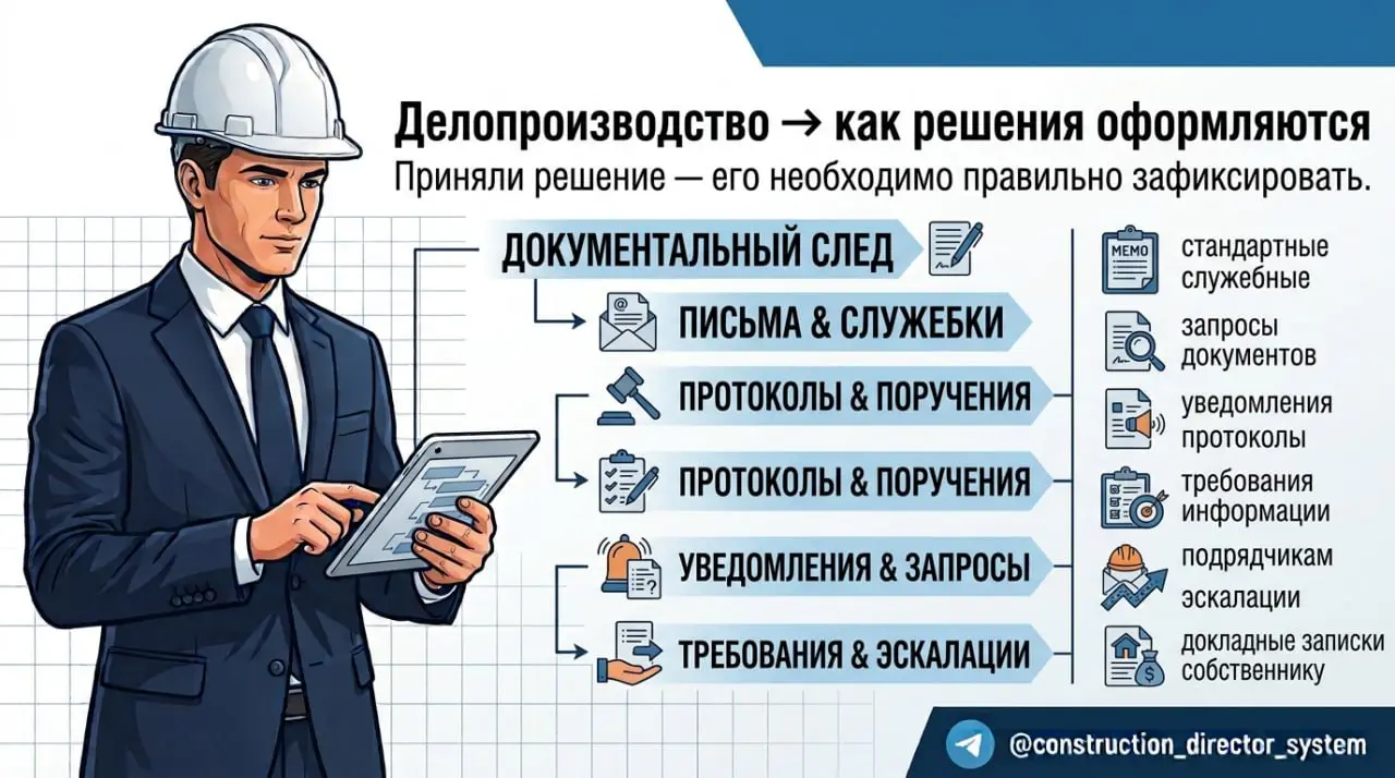 3️⃣ Делопроизводство → как решения оформляются
Приняли решение — его необходимо правильно зафиксировать | Сетка — социальная сеть от hh.ru
