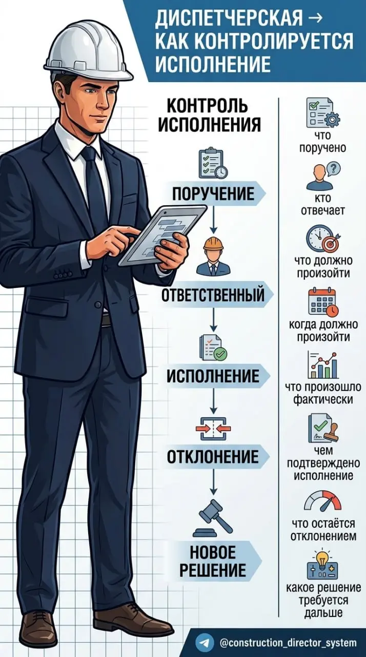 5️⃣ Диспетчерская → как контролируется исполнение
Решение принято.
Документ оформлен.
Документ сохранён.
Что дальше?
Контроль исполнения | Сетка — социальная сеть от hh.ru