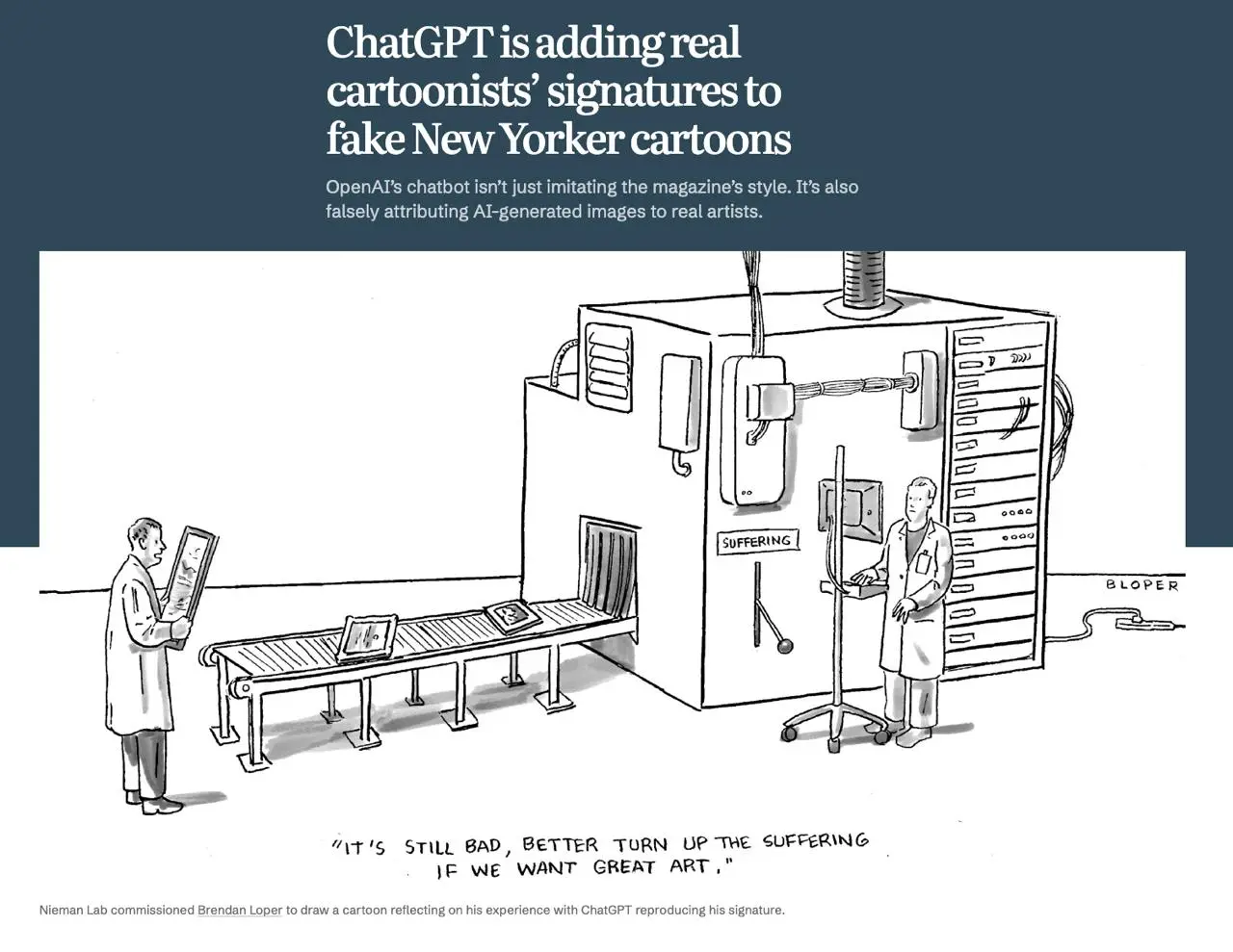 Ну а ещё ChatGPT почему-то подписывает сгенерированные карикатуры именами настоящих художников | Сетка — социальная сеть от hh.ru