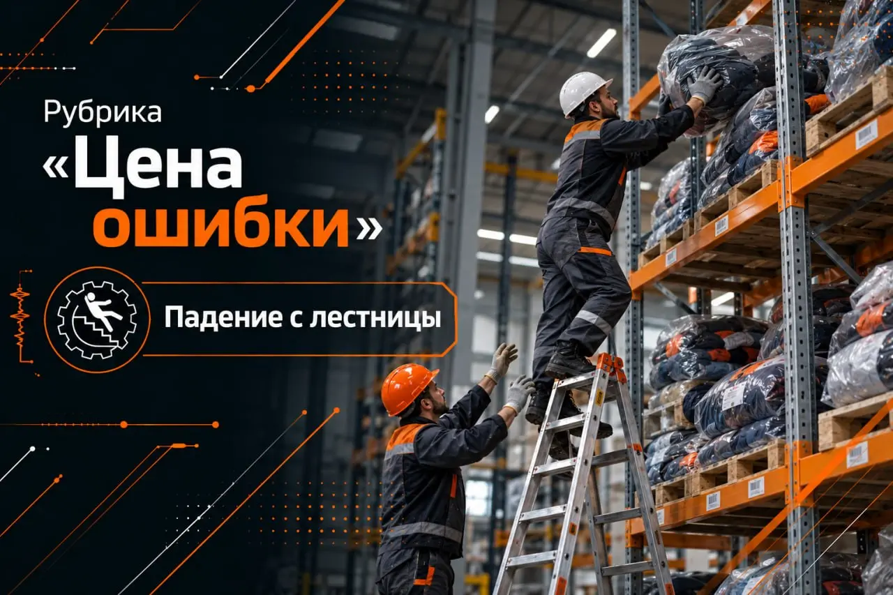 📱 Рубрика «Цена ошибки»: падение с лестницы
30.09.2026г. работники проводили работы по складированию на второй ярус стеллажа мешков со спецодеждой | Сетка — социальная сеть от hh.ru
