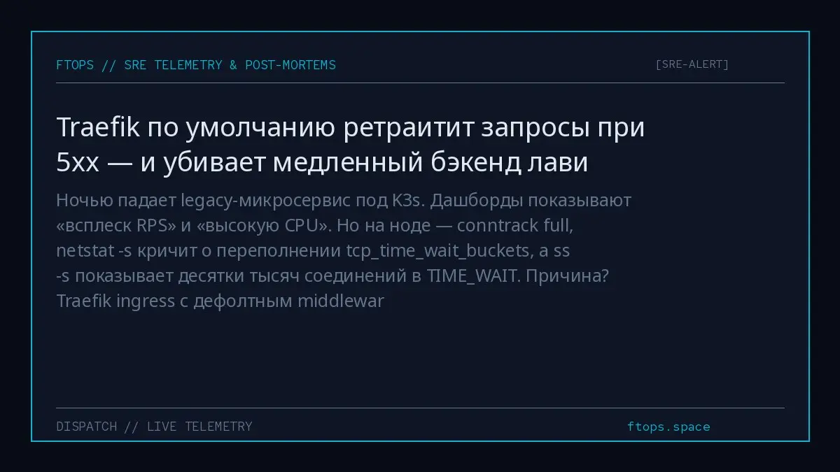 Ночью падает legacy-микросервис под K3s. Дашборды показывают «всплеск RPS» и «высокую CPU» | Сетка — социальная сеть от hh.ru