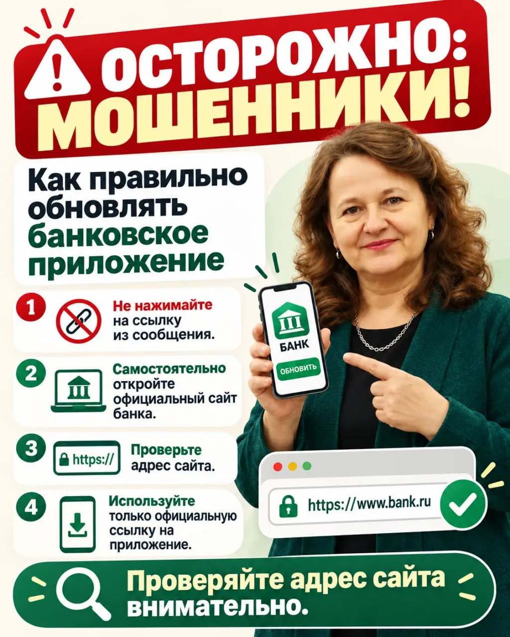 🚨 Осторожно: мошенники!
Сегодня разбираем одну из опасных схем — сообщения о якобы «срочном обновлении банковского приложения» | Сетка — социальная сеть от hh.ru