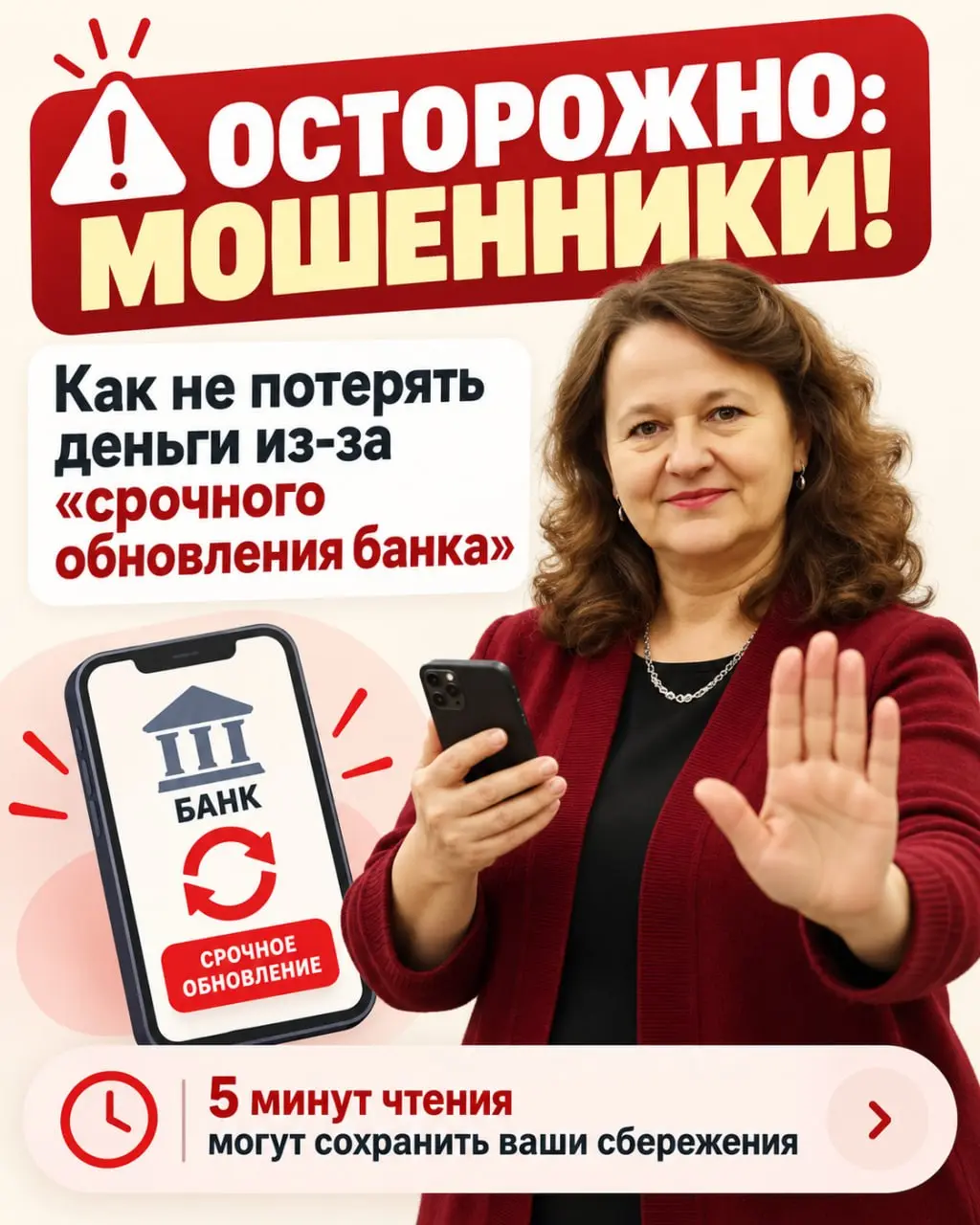🚨 Осторожно: мошенники!
Сегодня разбираем одну из опасных схем — сообщения о якобы «срочном обновлении банковского приложения» | Сетка — социальная сеть от hh.ru