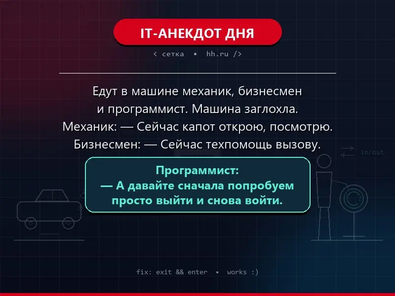 IT-АНЕКДОТ ДНЯ | Сетка — социальная сеть от hh.ru