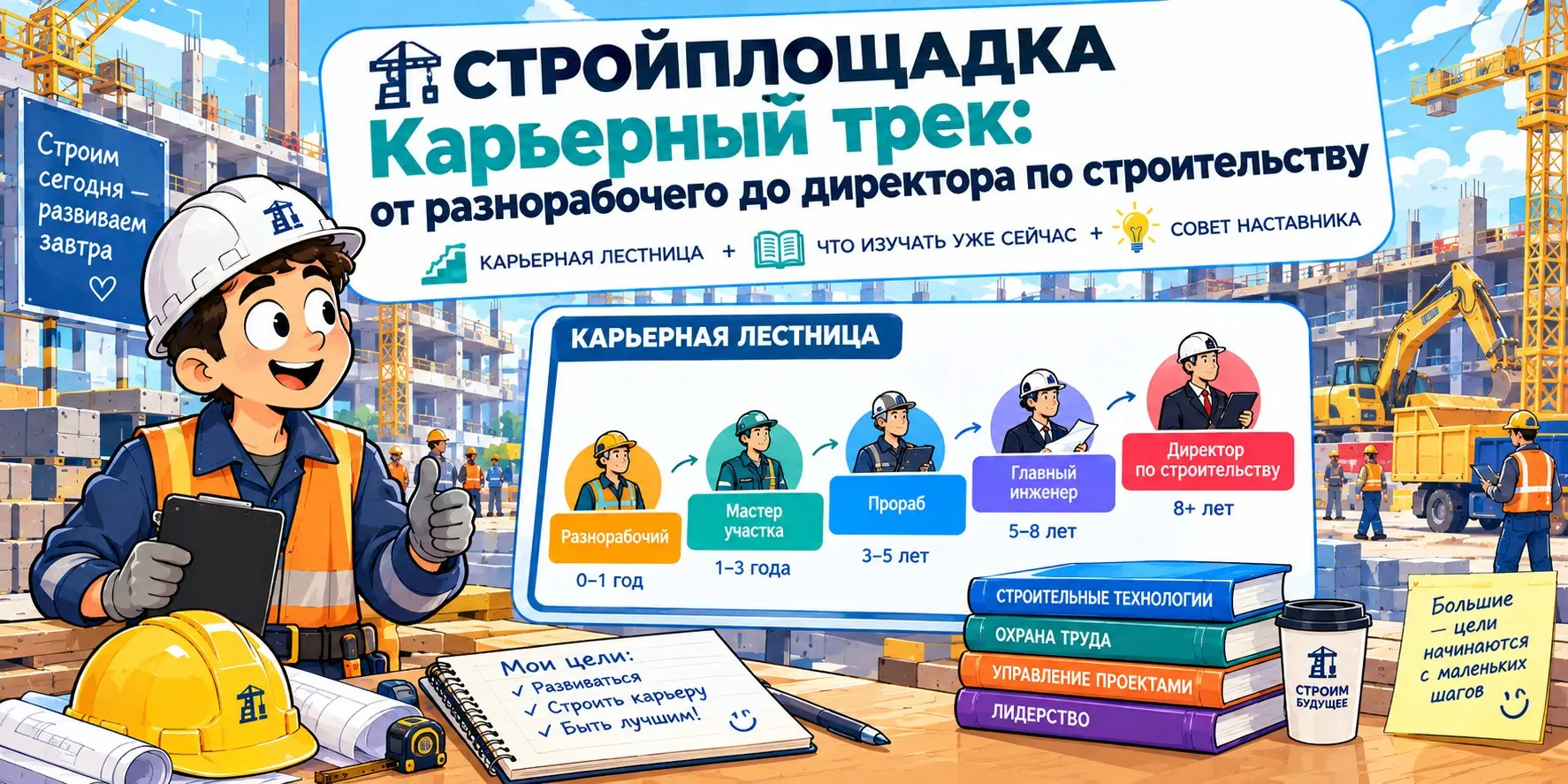 СТРОЙПЛОЩАДКА🏗️ Карьерный трек от разнорабочего до директора | Сетка — социальная сеть от hh.ru