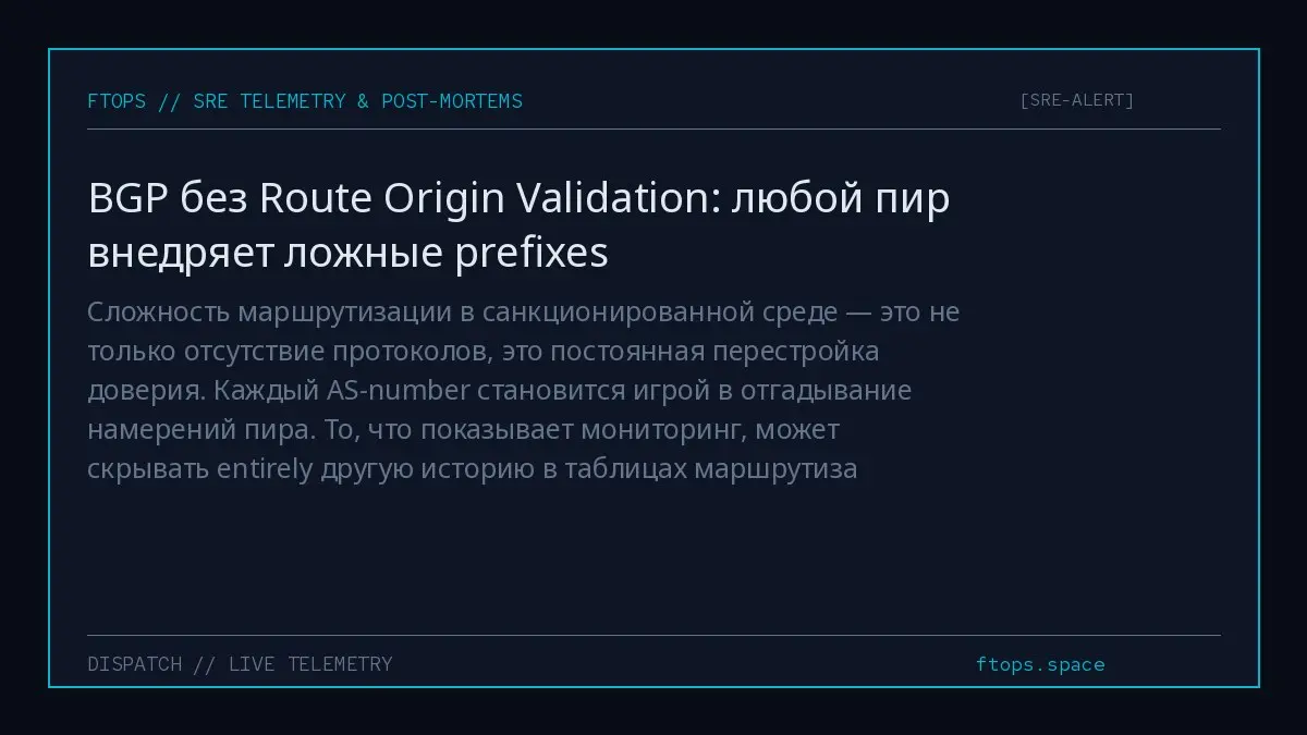 Сложность маршрутизации в санкционированной среде — это не только отсутствие протоколов, это постоянная перестройка доверия. Каждый AS-number становится игрой в отгадывание намерений пира | Сетка — социальная сеть от hh.ru